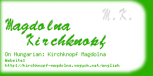 magdolna kirchknopf business card